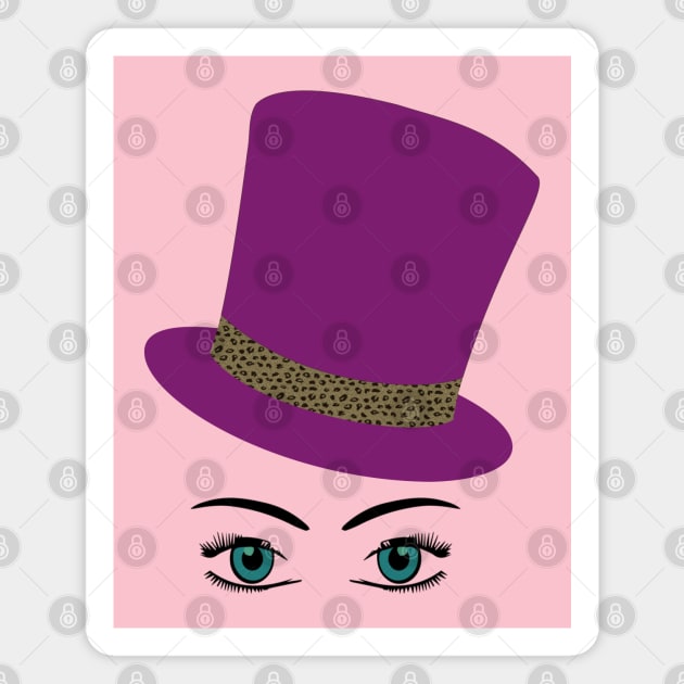 Woman in Pink Top Hat Magnet by Miozoto_Design